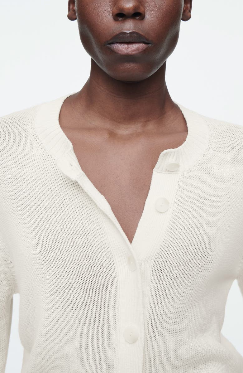 COS Pecan Recycled Linen Cardigan, Alternate, color, 