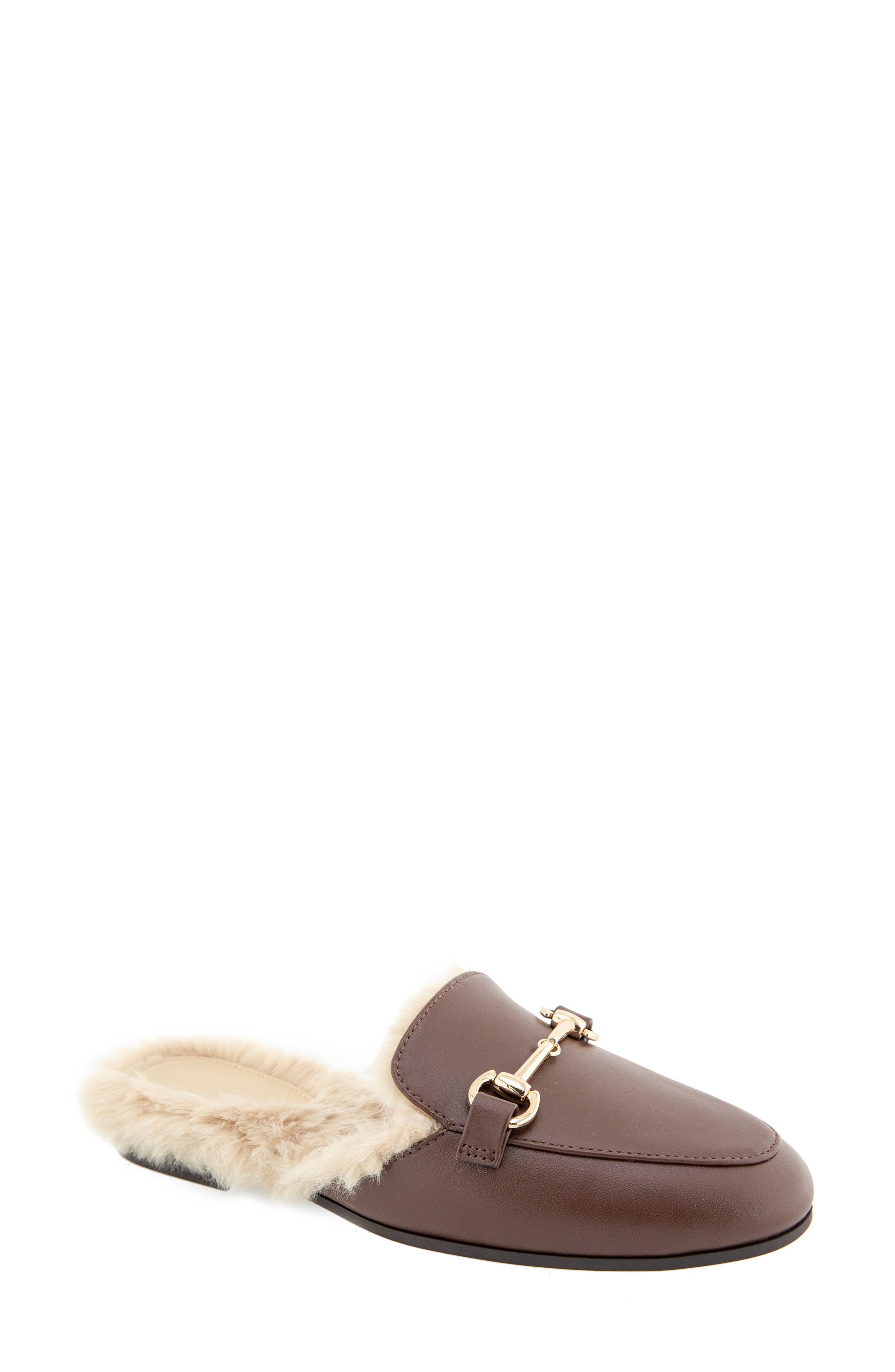 Zorie Faux Fur Bit Mule, Main, color, ESPRESSO