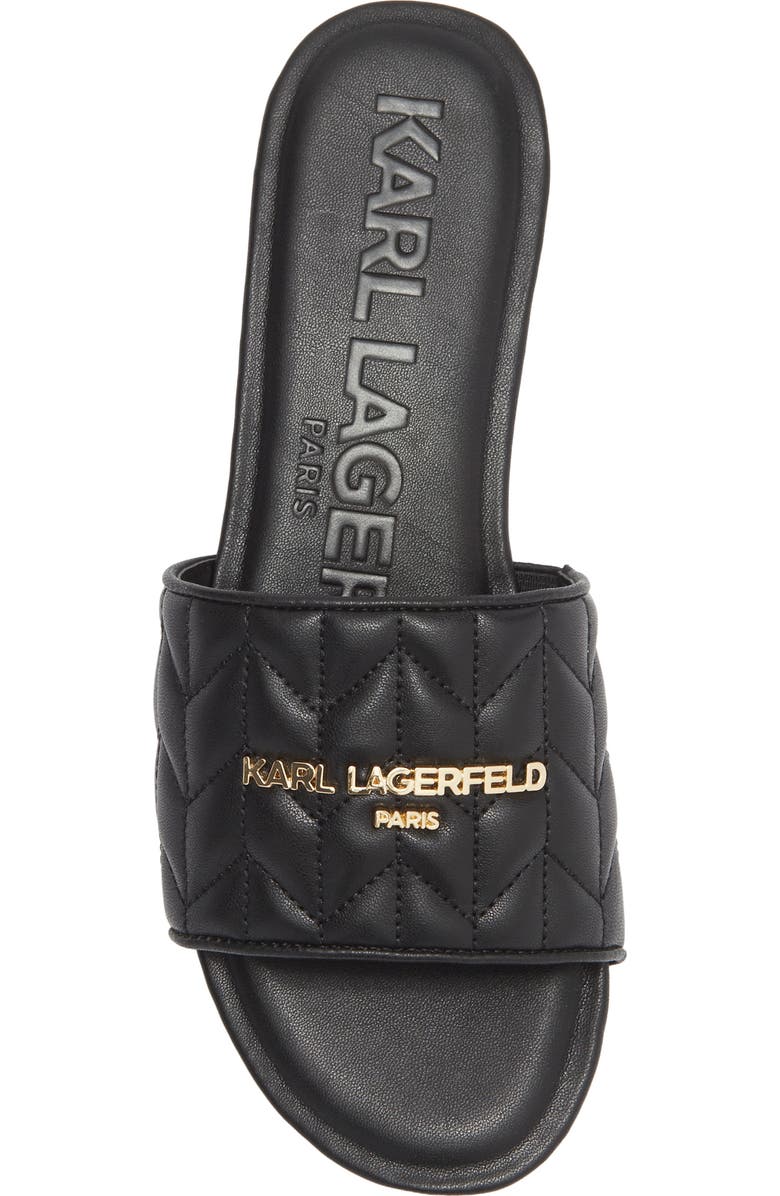 KARL LAGERFELD PARIS Cati Quilted Slide Sandal, Alternate, color, Black