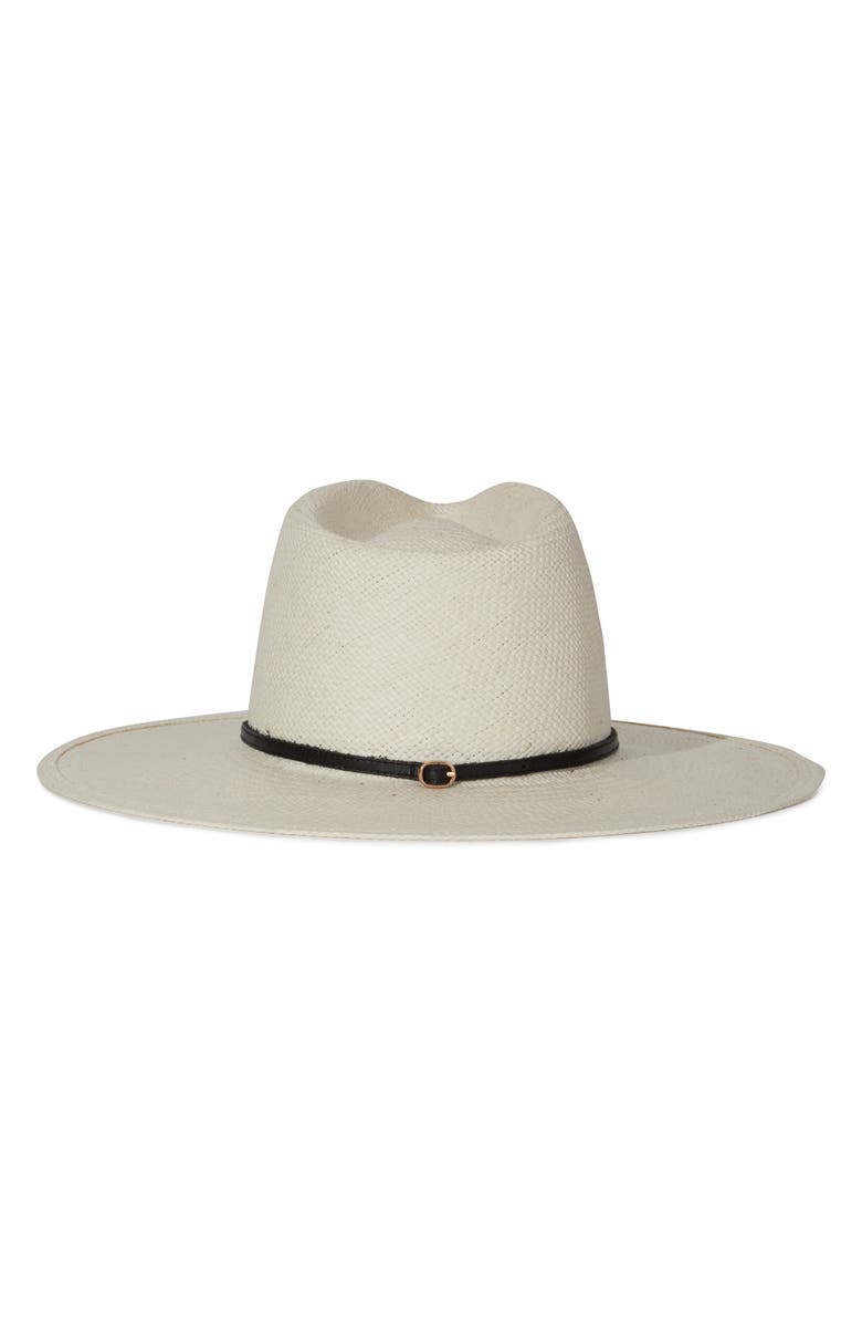 Janessa Leoné Otto Panama Straw Fedora, Alternate, color, Bleach