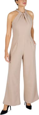 Julia Jordan Halter Neck Wide Leg Jumpsuit