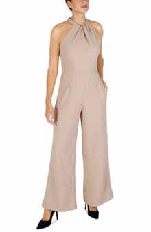 Julia Jordan Halter Neck Wide Leg Jumpsuit