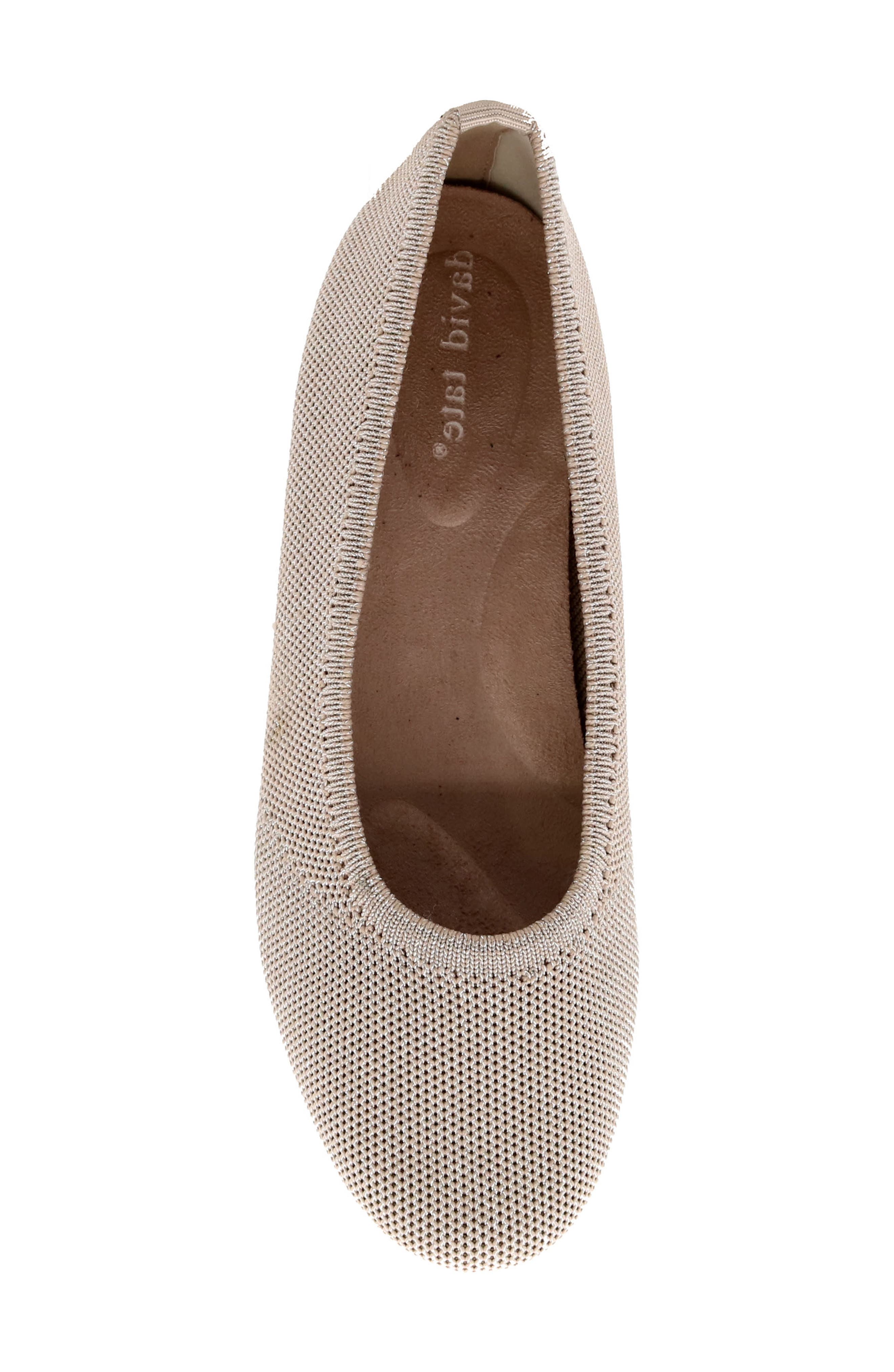 Runway Ballet Flat, Alternate, color, NATURAL METALLIC