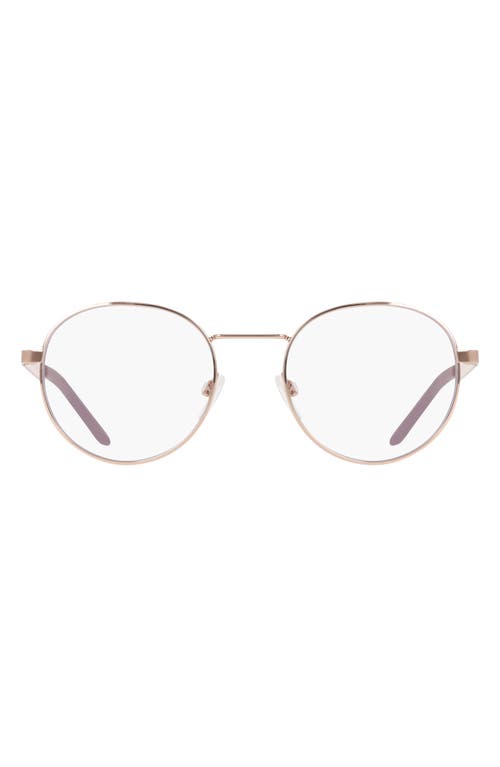 Nike Traveler Drift 51mm Round Blue Light Blocking Reading Glasses In Gold