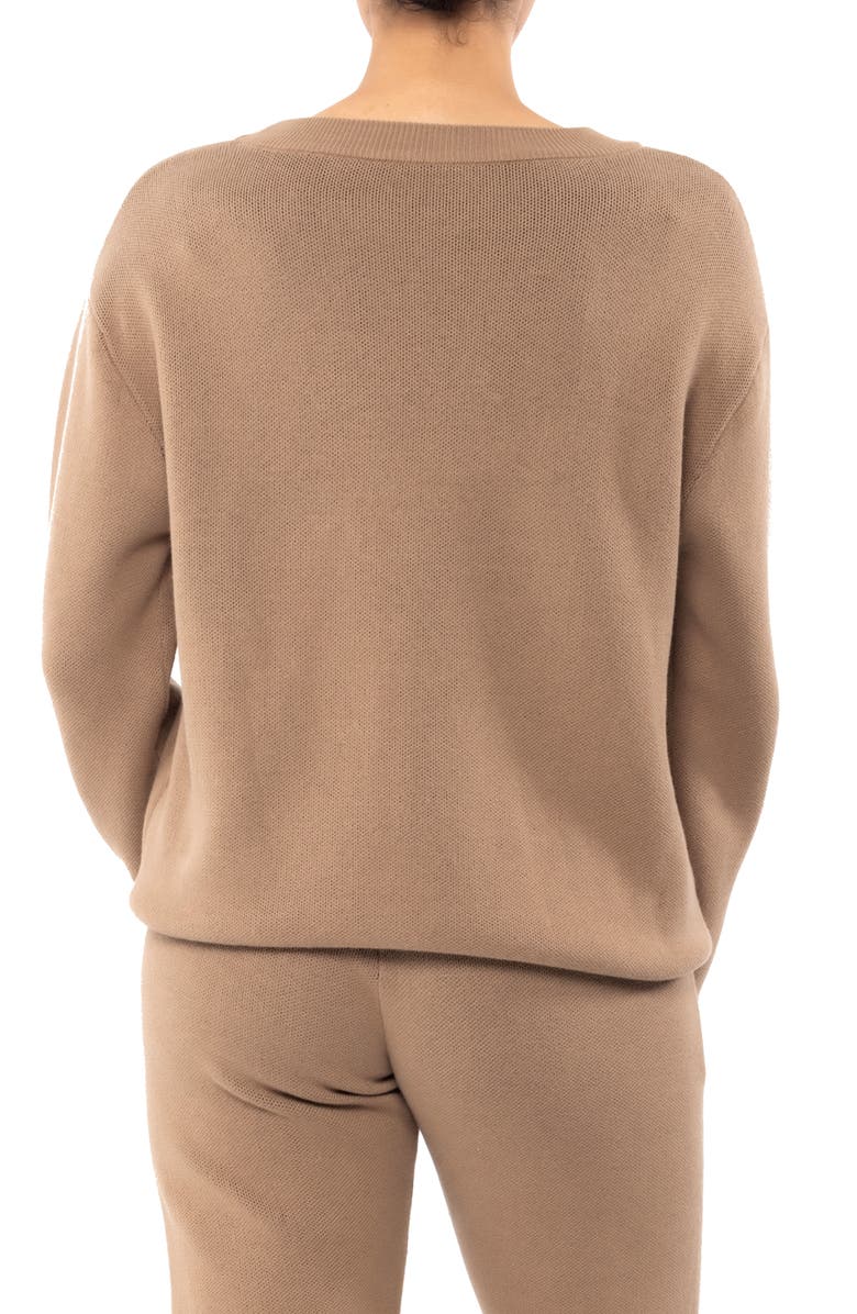 Dai Moda Caviar Crewneck Sweater, Alternate, color, Brown