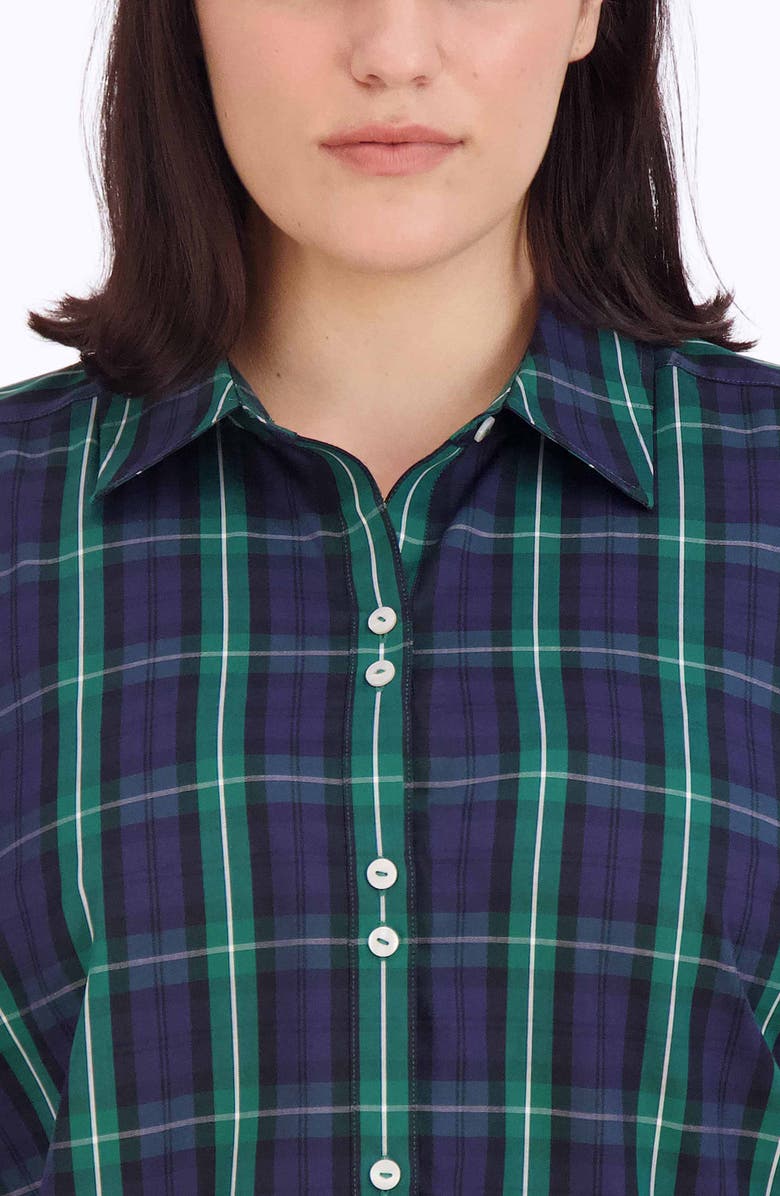 Foxcroft Olivia Plaid Button-Up Shirt, Alternate, color, Black Watch Pla
