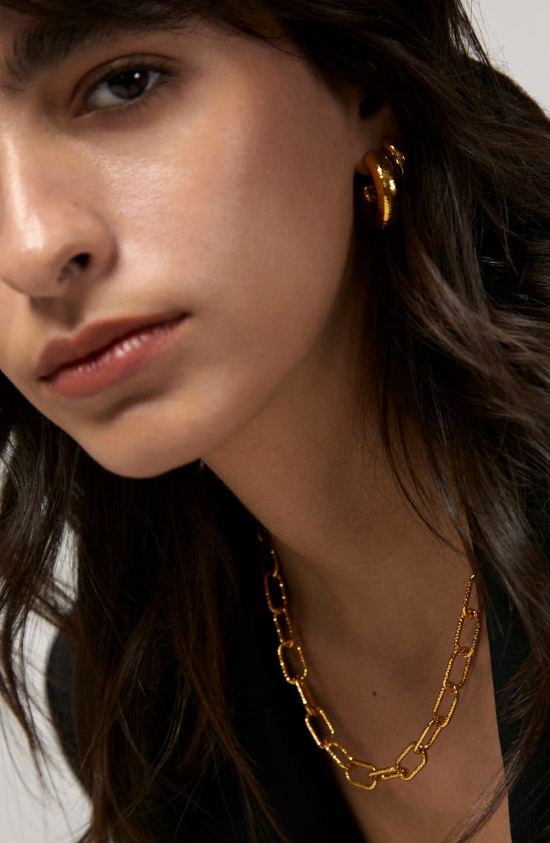 Monica Vinader Alta Textured Chain Necklace, Alternate, color, Yellow Gold