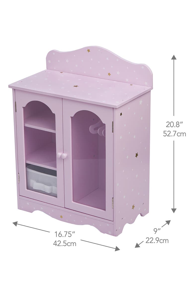 Teamson Kids Olivia's Little World Twinkle Stars Princess Fancy Doll Closet, Alternate, color, Purple/ White