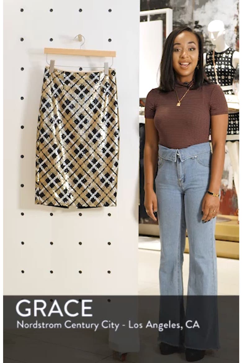 Sequin Plaid Pencil Skirt video