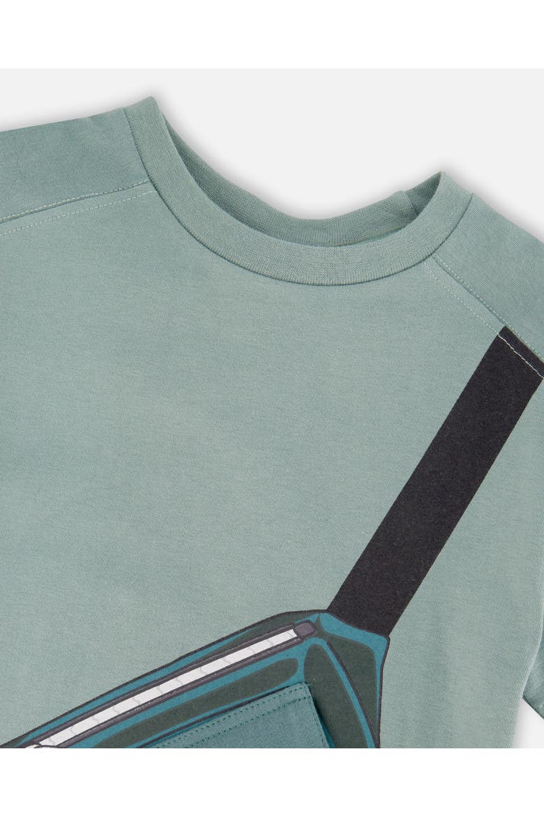 Organic Cotton Jersey T-Shirt with Cross Bag, Alternate, color, Green