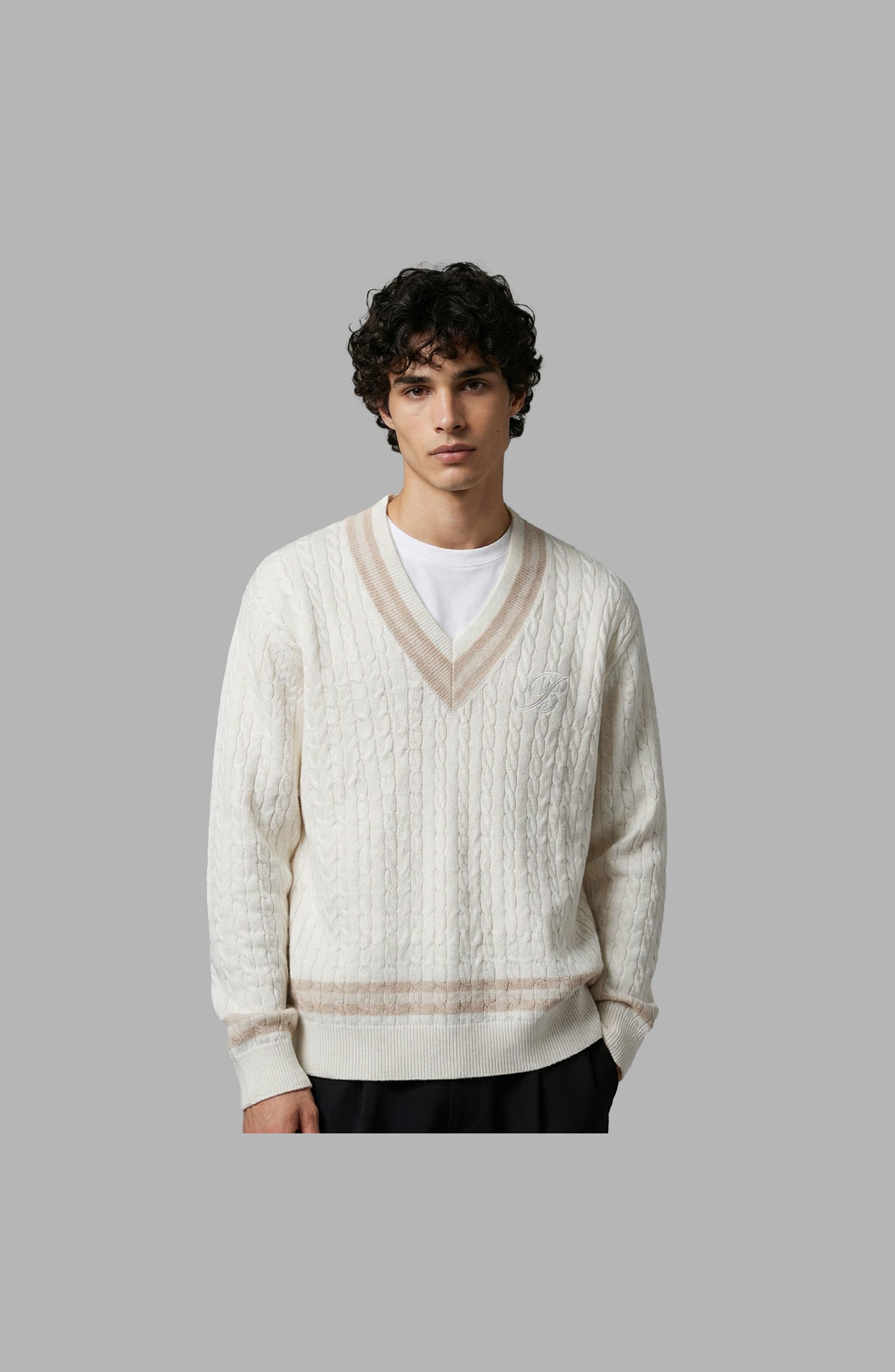 Knit V-Neck Sweater - image 4