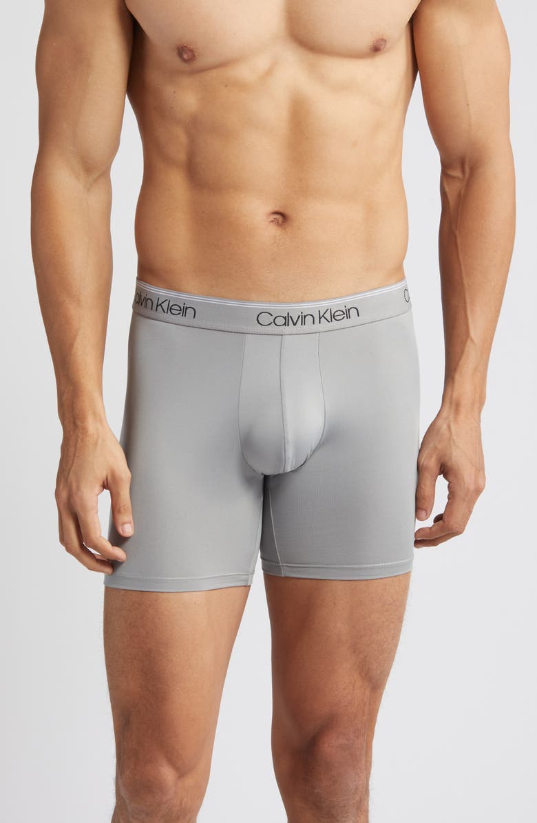 Calvin Klein 3-Pack Low Rise Microfiber Stretch Boxer Briefs, Alternate, color, Black/ Griff