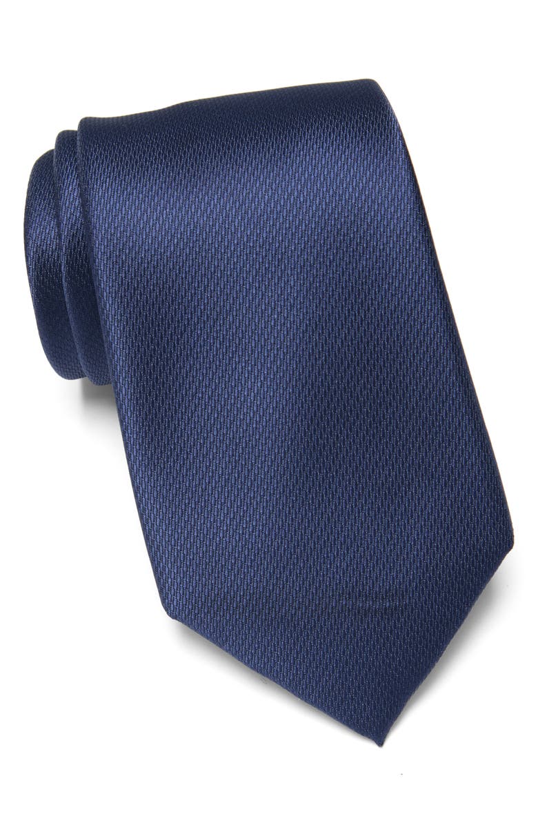 Tommy Hilfiger Micro Texture Solid Tie, Main, color, Navy