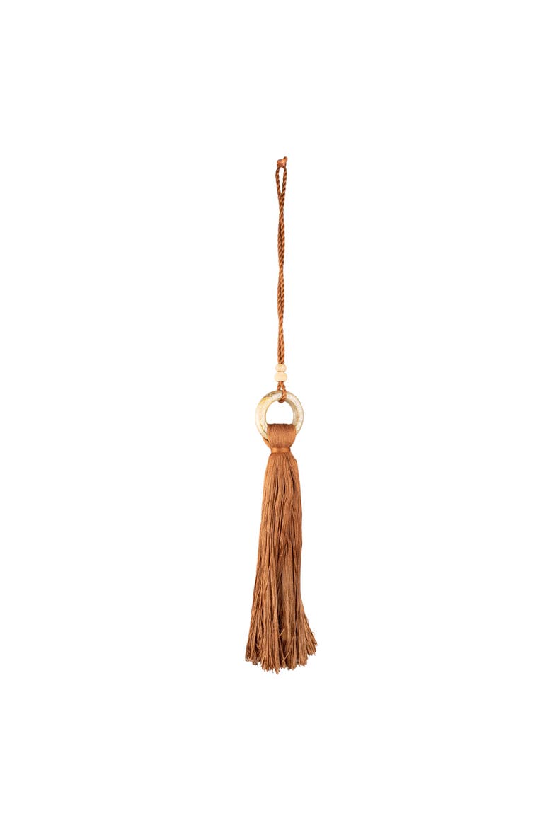 Hoop Top Orange Tassel Cotton & Wood, Alternate, color, Orange
