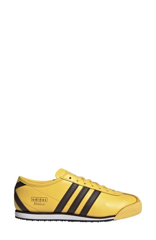 Adidas Originals Womens Super Yellow Dark Brown Italia 70s Leather Low-top Trainers In Yellow