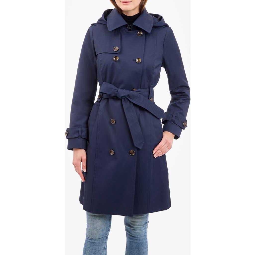 London Fog Cotton Blend Trench Coat in Midnight Navy  product