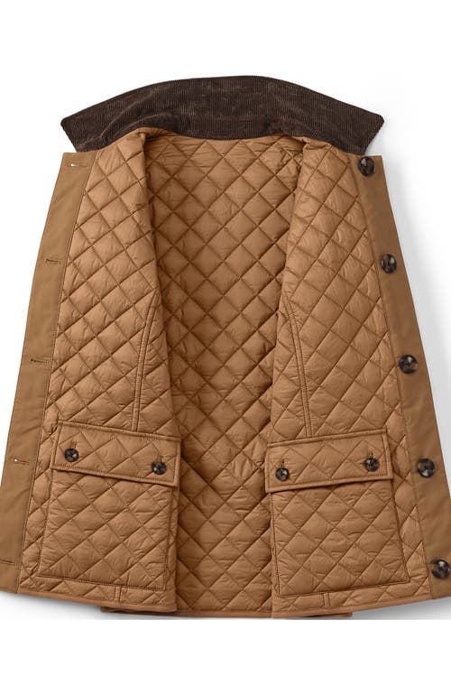 Lands' End Reversible Barn Quilted Jacket In Honey Beige/ivory Pearl