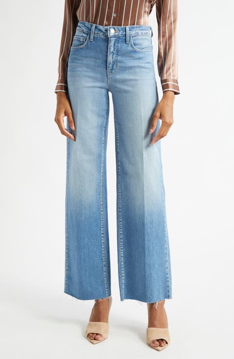 デニム・ジーパン L AGENCE Women Denim Pants 2821BRICSTR BLUE L'Agence Womens Blue Denim Mid Rise Dark Wash Stretch Logo