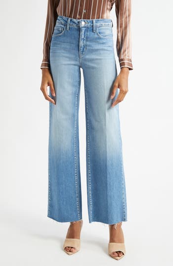 L'agence Scottie High Waist Wide Leg Jeans In Blue