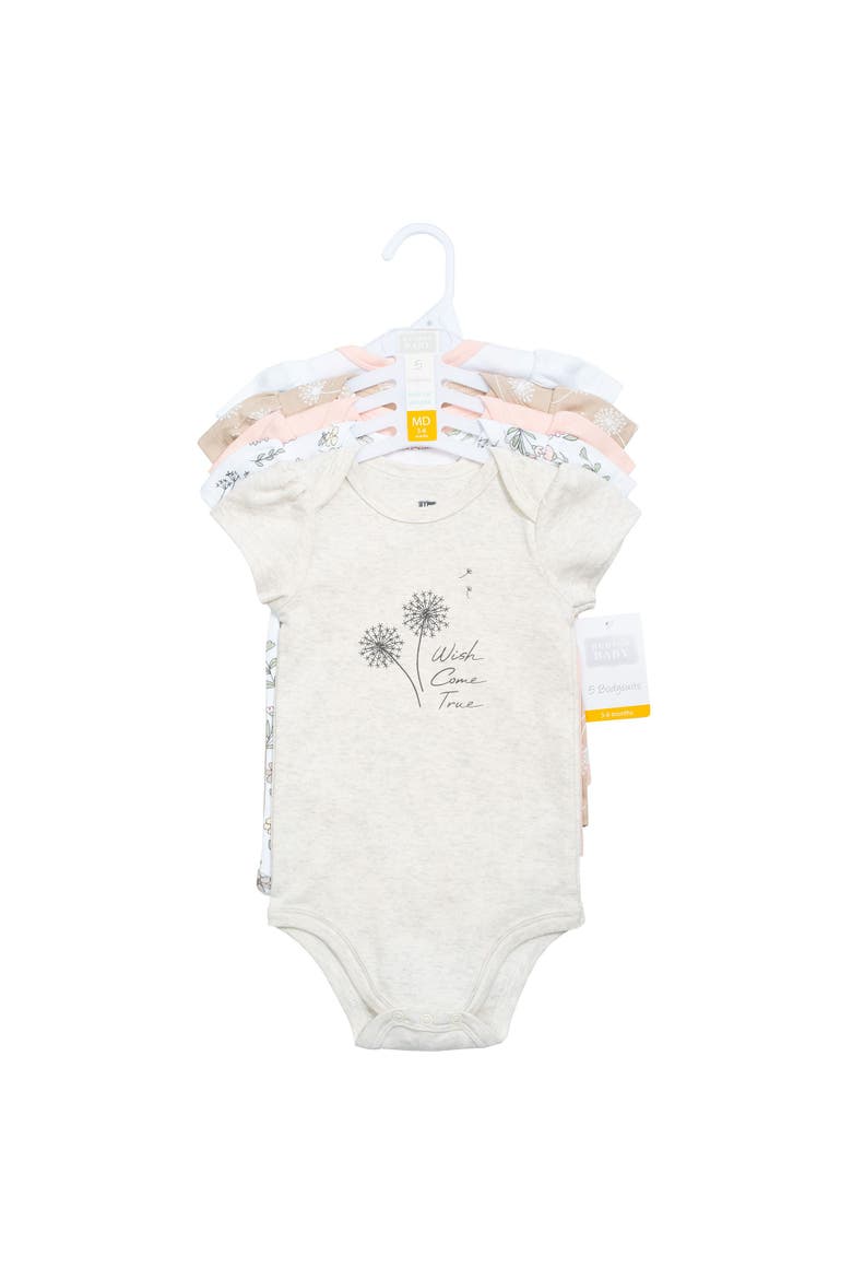 5Pk of Gentle Cotton One-Pieces, Alternate, color, Dandelion Wish