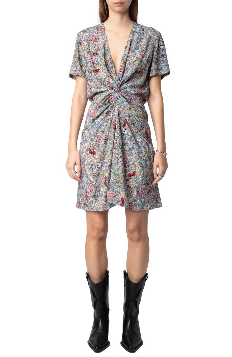 Zadig & Voltaire Rozom Twist Front Dress, Main, color, 