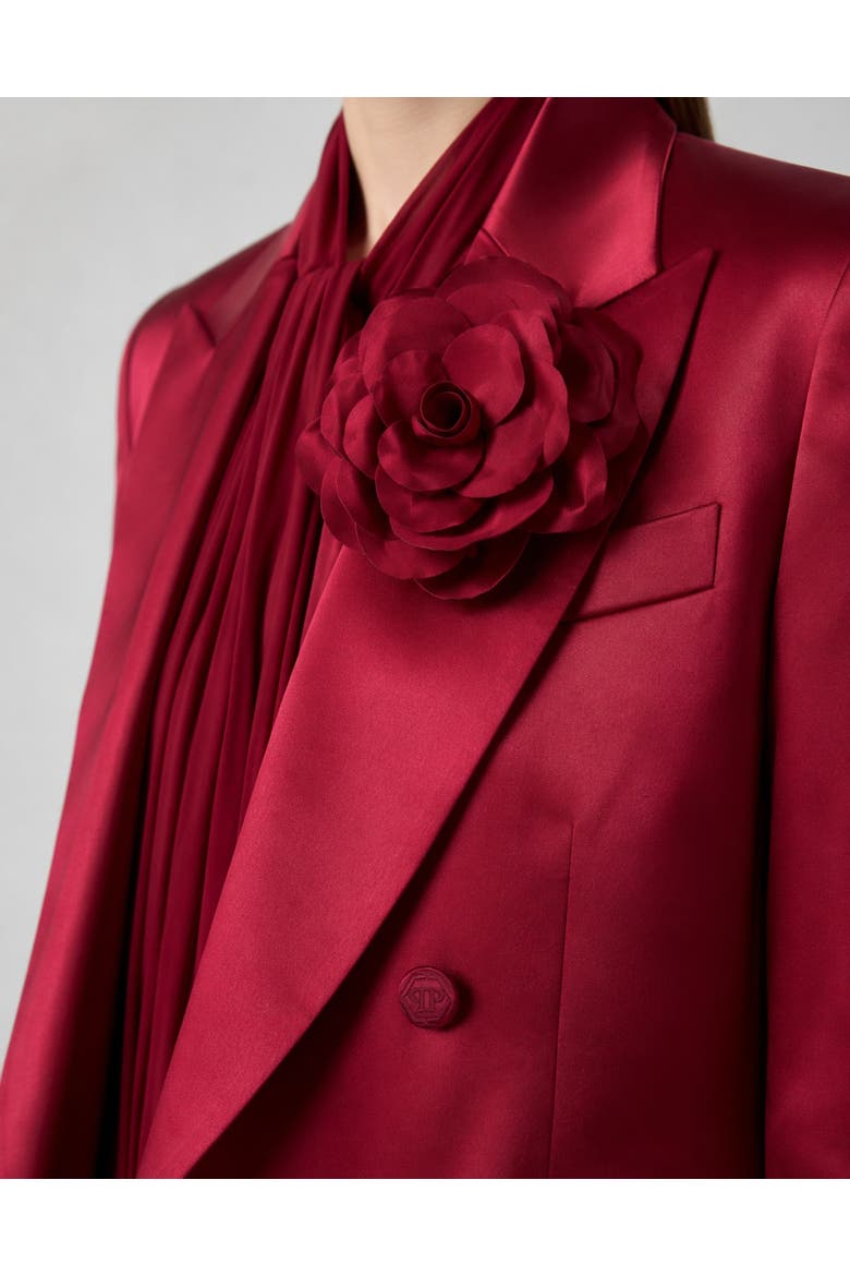 Dame Fit Double Breasted Blazer Flower Women, Alternate, color, Bordeaux