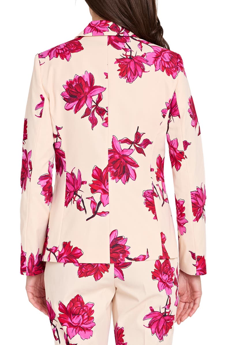 Tahari ASL Print Sateen Blazer, Alternate, color, Vanilla Red Floral