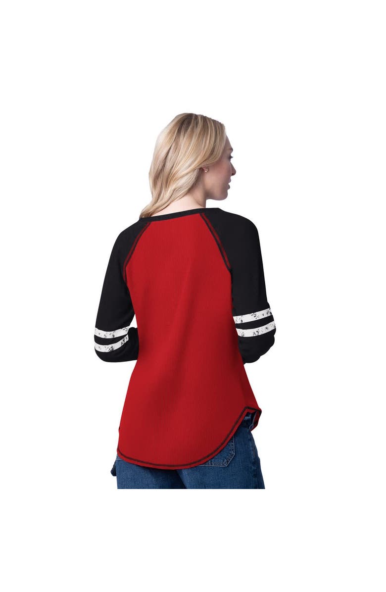 G-III 4HER BY CARL BANKS Women's G-III 4Her by Carl Banks Red/Black Chicago Bulls Winner Waffle Knit Thermal Long Sleeve Tri-Blend T-Shirt, Alternate, color, Red