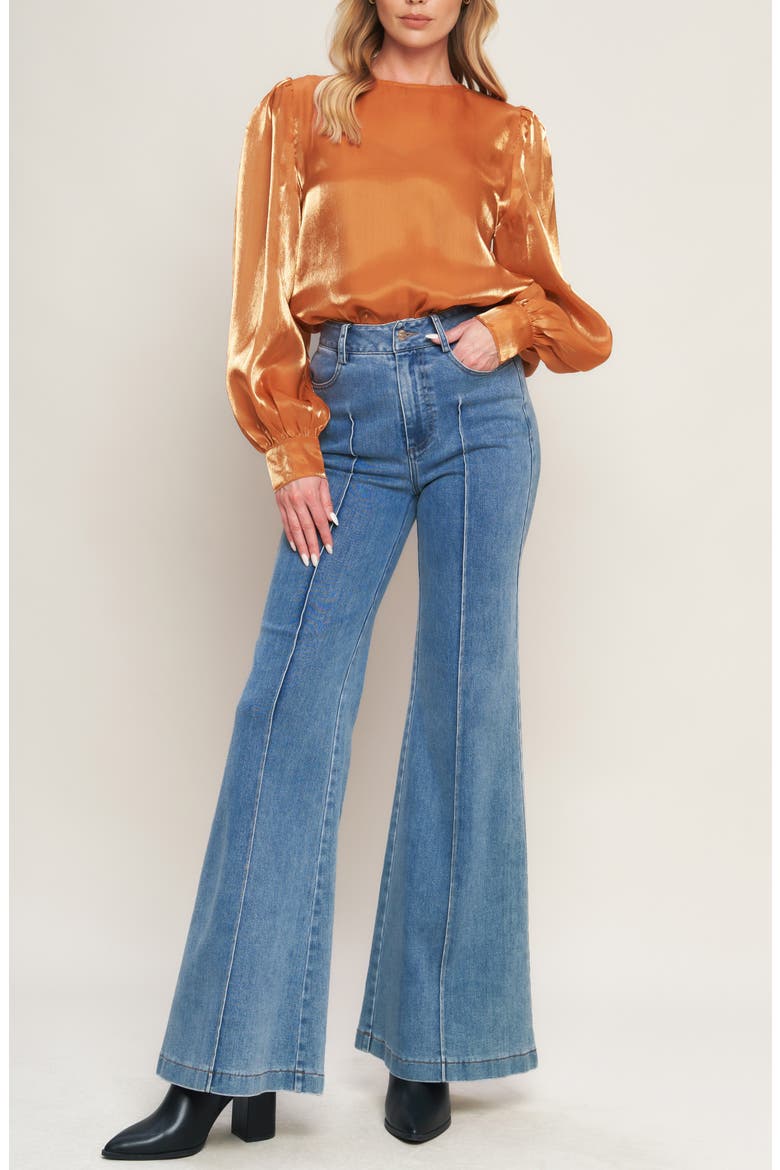 Sheen Long Sleeve Top, Alternate, color, BRONZE