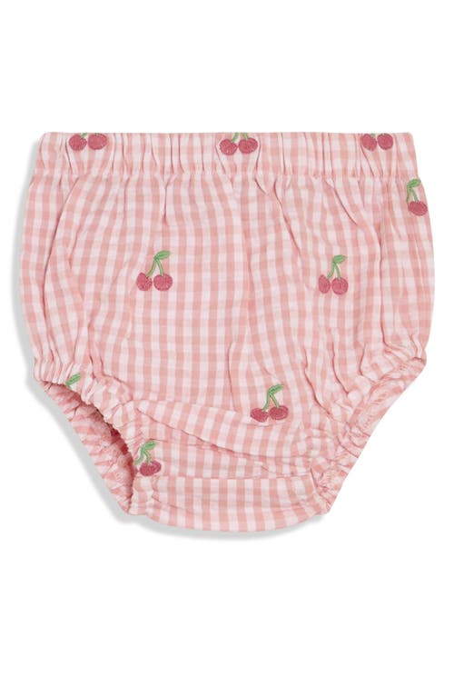 Jojo Maman Bébé Jojo Maman Bebe Cherry Embroidered Gingham Dress, Bloomers & Bucket Hat Set