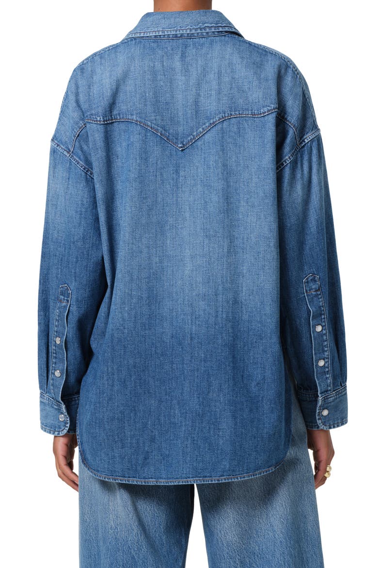 Kayla Western Denim Snap-Up Shirt, Alternate, color, DOURO