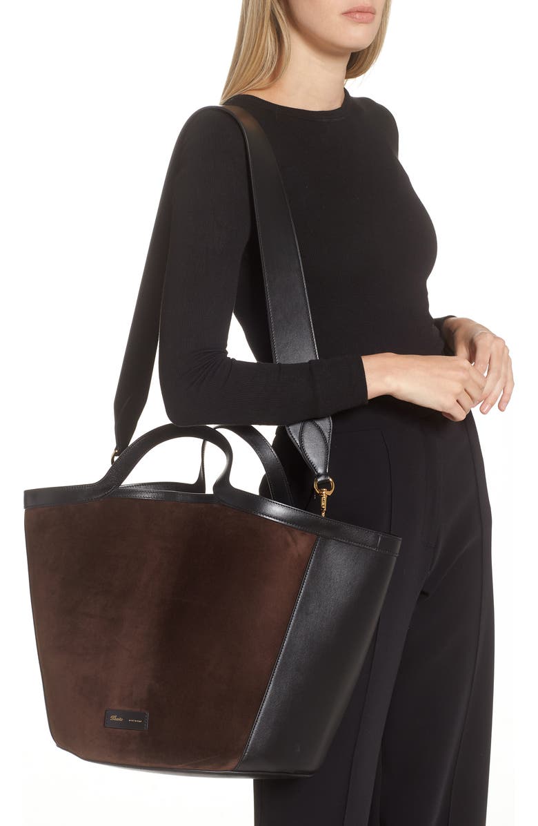 Khaite Nora Suede & Leather Tote, Alternate, color,