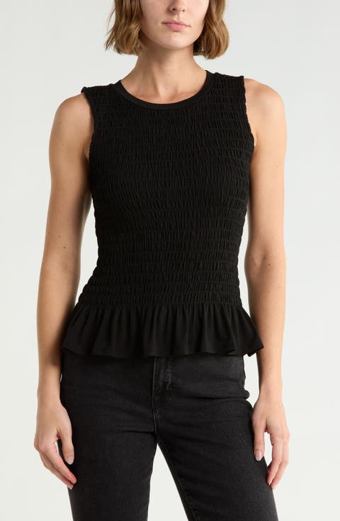 Smocked Ruffle Hem Tank
