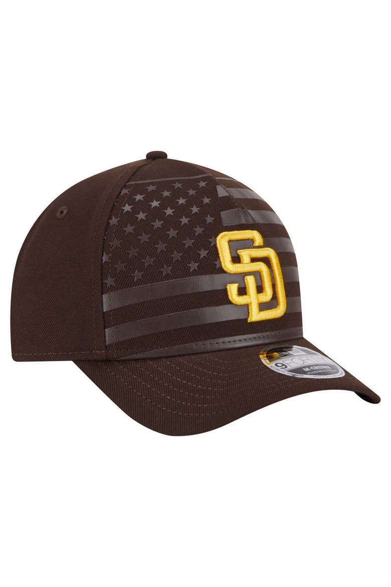 Men's New Era Brown San Diego Padres American Flag 9FORTY M-Crown A-Frame Adjustable Hat, Alternate, color, Brown