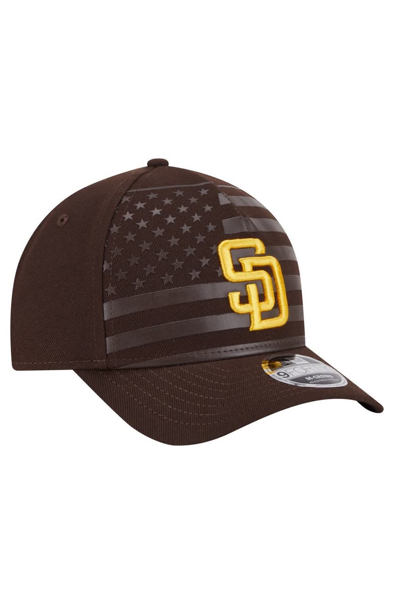 New Era Men's New Era Brown San Diego Padres American Flag 9FORTY M-Crown A-Frame Adjustable Hat, Alternate, color, Brown