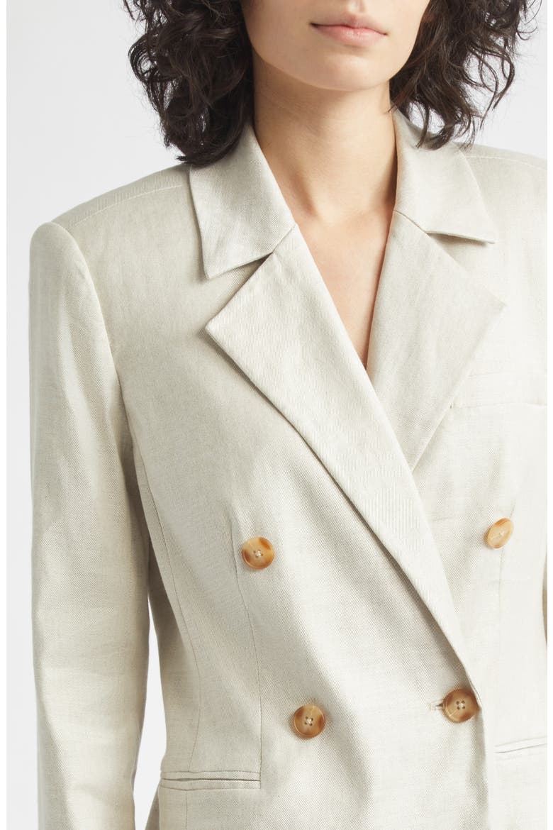 Jazmin Linen Blend Double Breasted Blazer, Alternate, color, DESERT