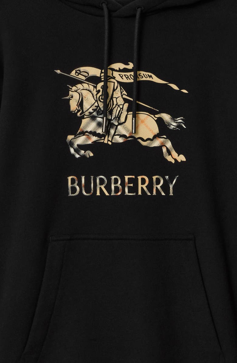 Burberry Reilly EKD Ombré Cotton French Terry Hoodie, Alternate, color, Black