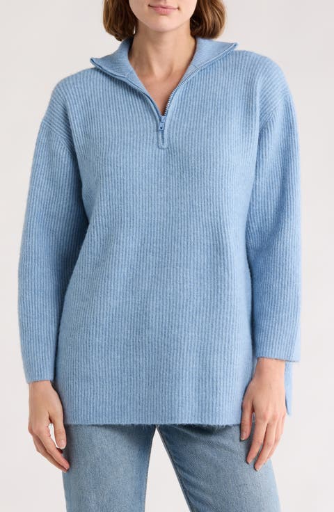 Zip Up Funnel Neck Sweater