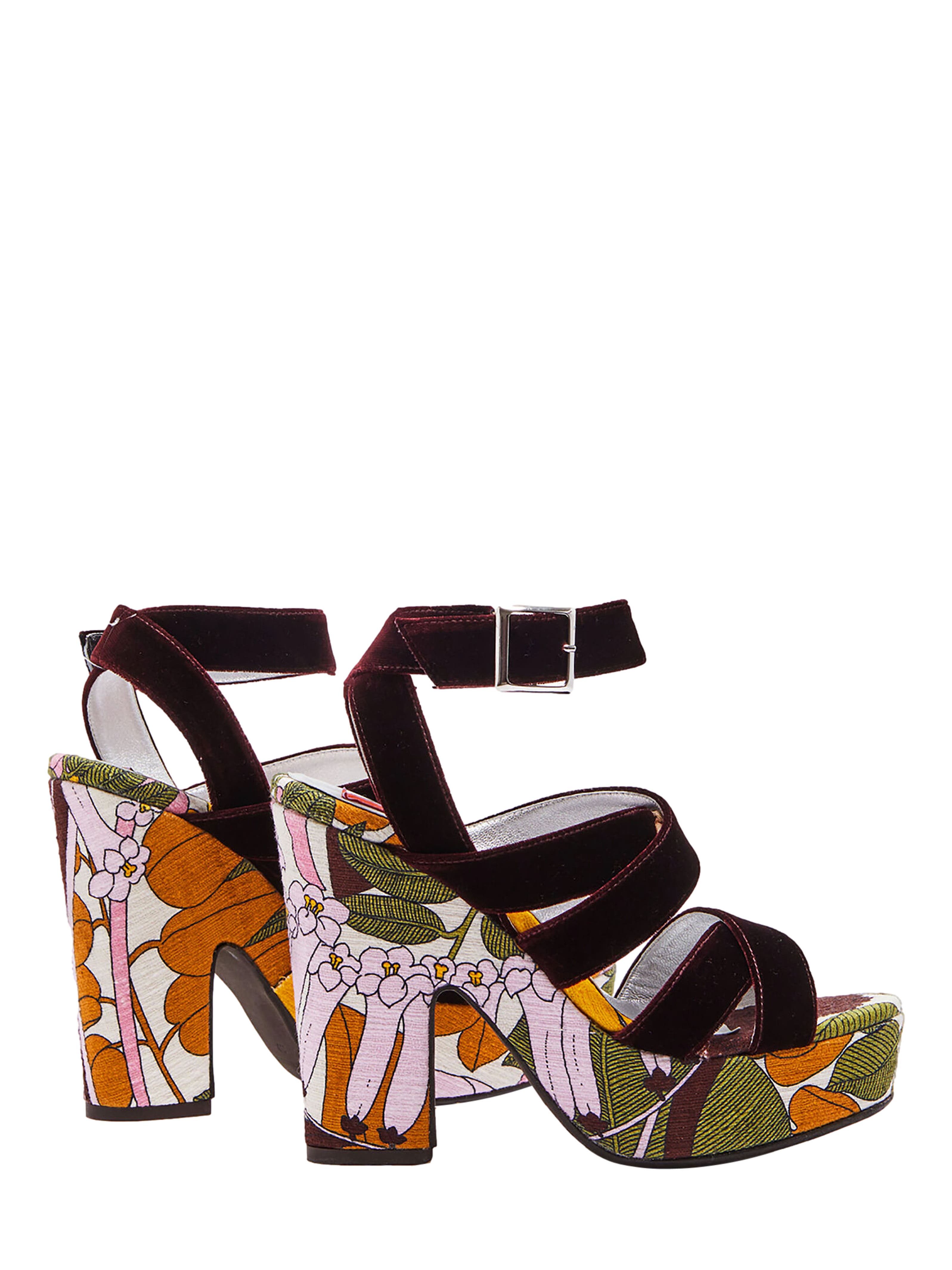 La DoubleJ Medal Wedge Big Flower Rose Pink, Main, color, Big Flower Rose Pink