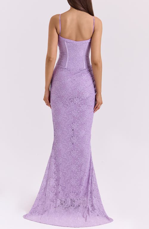 Shop House Of Cb Antonina Mermaid Gown In Sheer Lilac