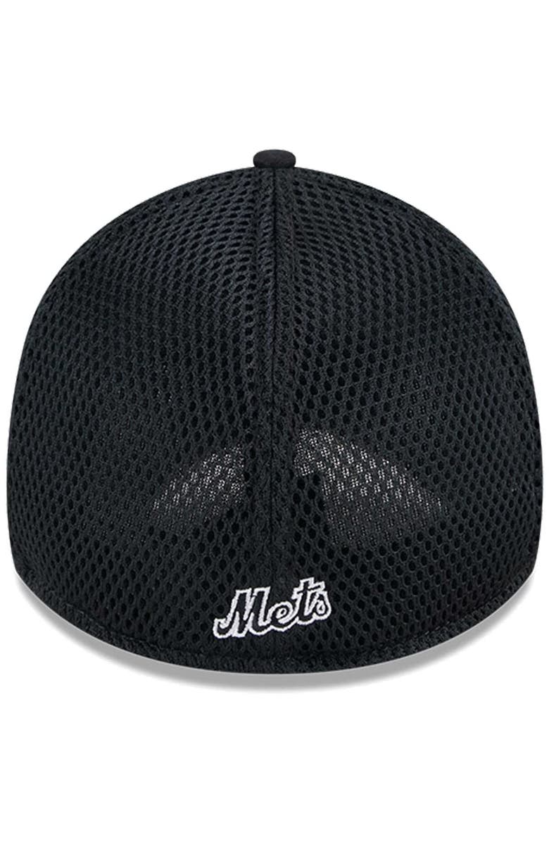 New Era Men's New Era New York Mets Evergreen Black & White Neo 39THIRTY Flex Hat, Alternate, color, Black