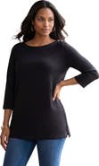 Jessica London Stretch Cotton Boatneck Tunic