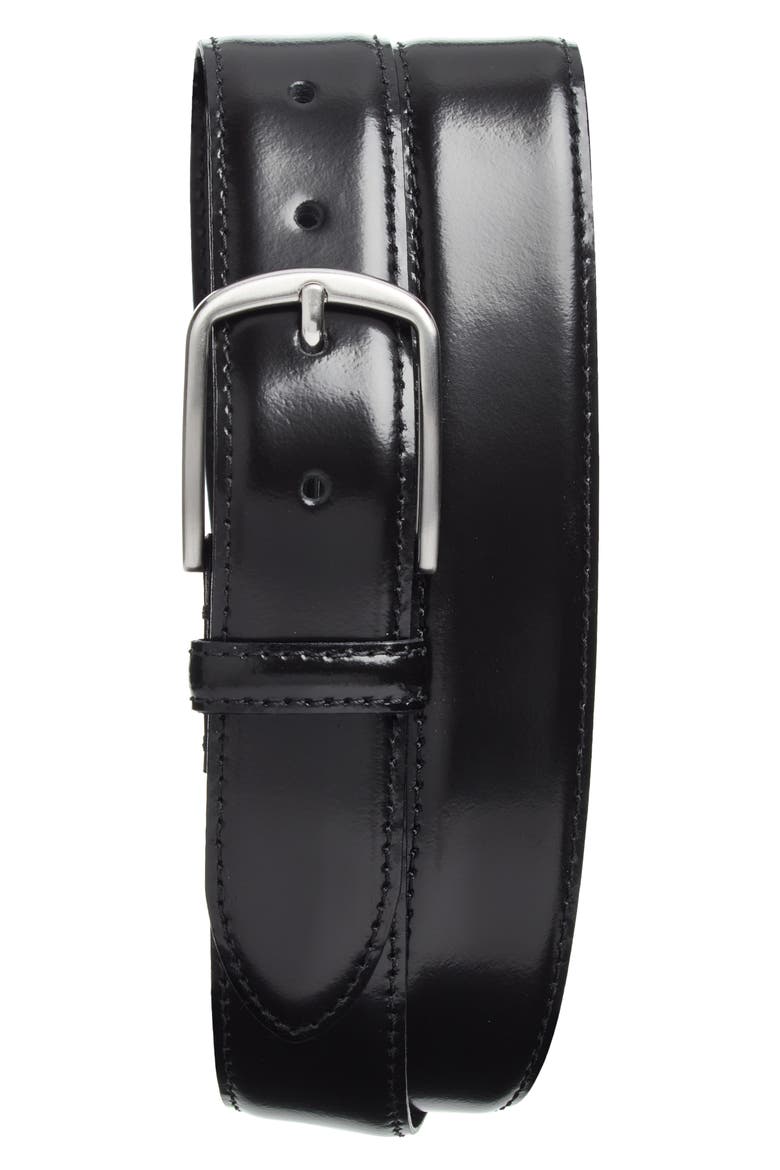 Vinny Patent Leather Belt, Main, color, BLACK