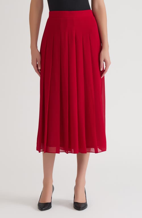 Kasper Pleated Midi Skirt In Red