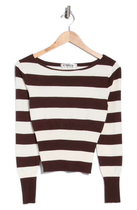 Boat Neck Stripe Sweater