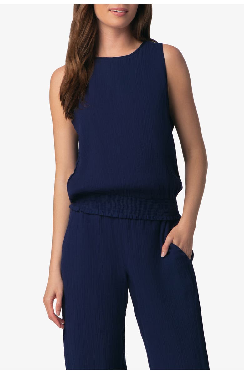 HELEN JON Island Sleeveless Top, Main, color, Navy