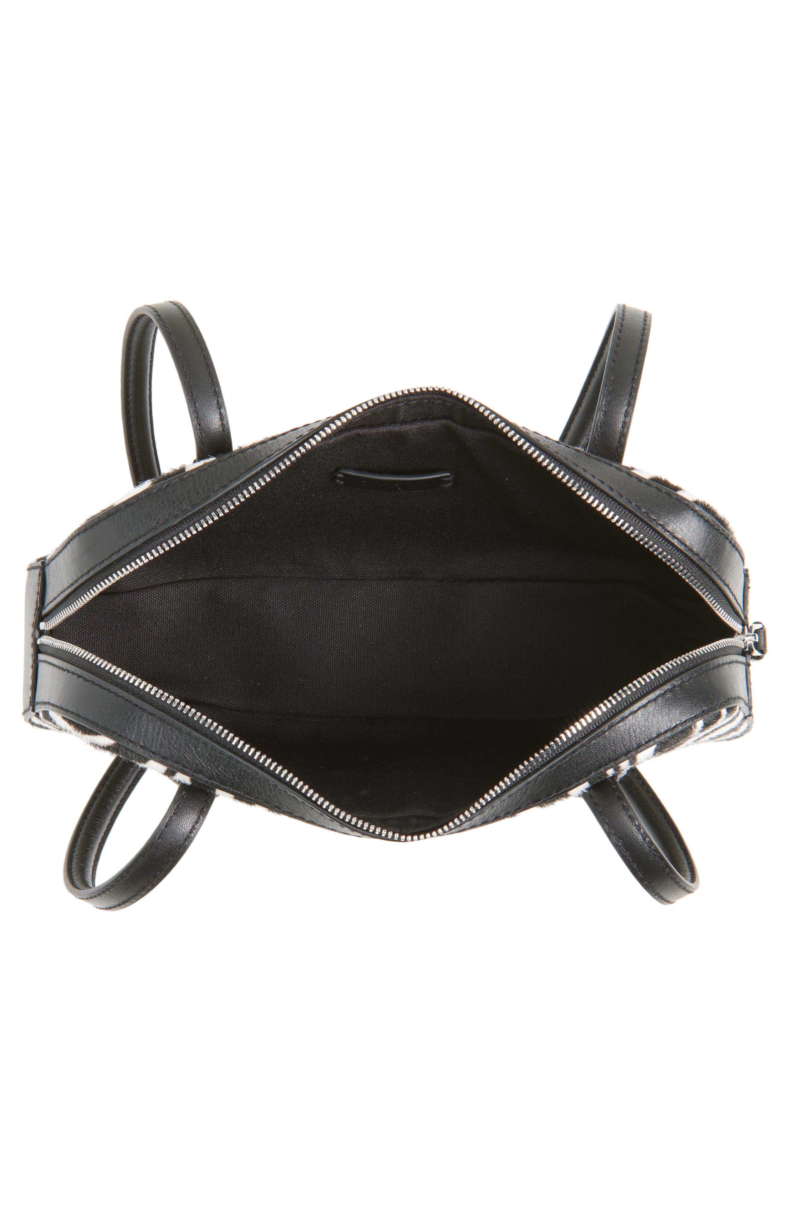 Madewell The Mini Top Zip Genuine Calf Hair Shoulder Bag, Alternate, color, True Black Multi