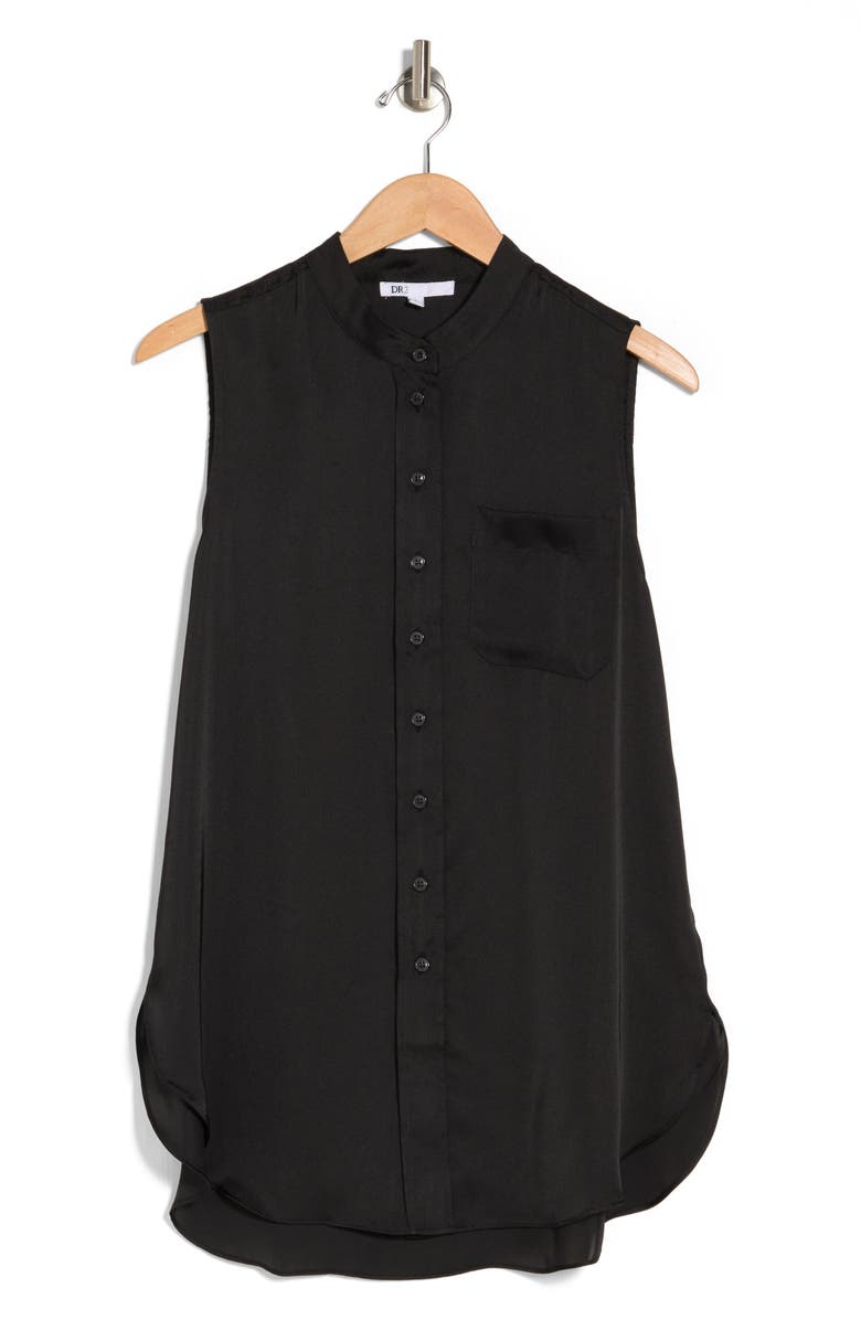 DR2 by Daniel Rainn Sleeveless Satin Button-Up Tunic, Alternate, color, 