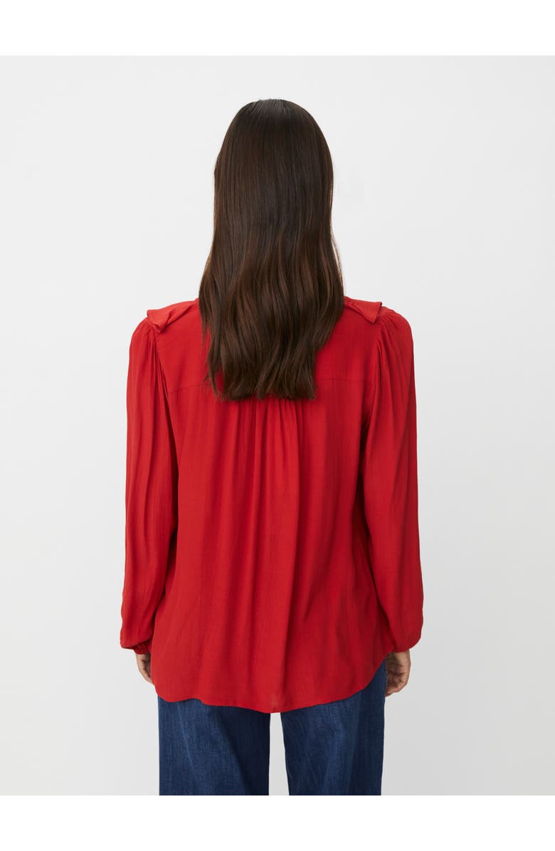 Masai Copenhagen Mabeauna Ruffled V-Neck Blouse, Alternate, color, Scarlet Sage
