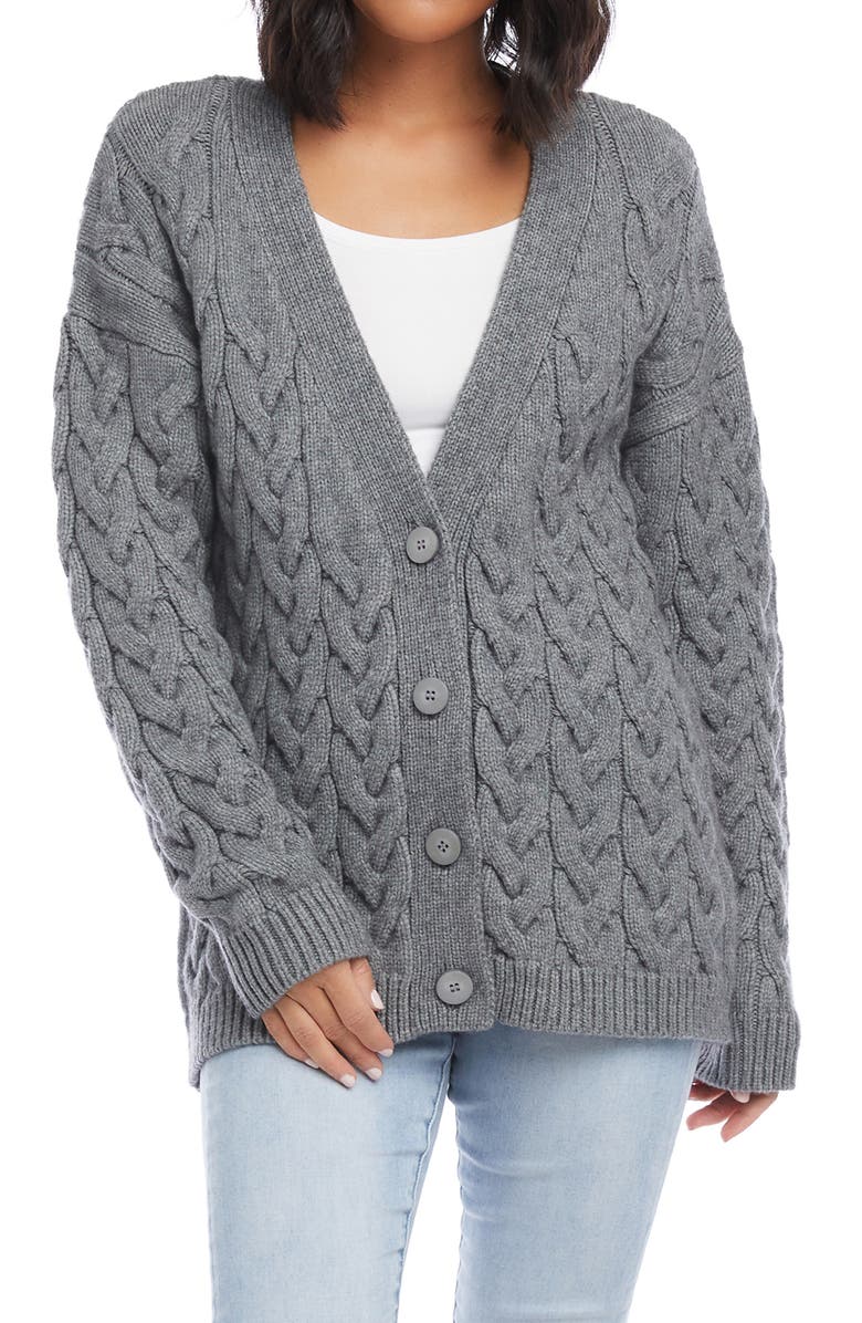 Karen Kane Cable Knit Cardigan, Main, color, 